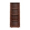 Syemin Decorative Storage Cabinets Tall Storage Cabinet with 4 Shelves, Wall Storage Cabinet, Tall Freestanding Bookcase, Brown, 24"*12.8"*72.4" - 4 of 4