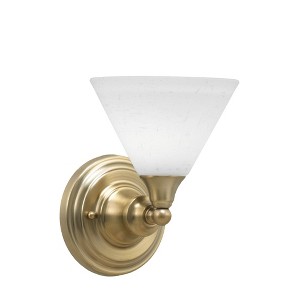 Toltec Lighting Any 4 - Light Sconce in  New Aged Brass with 7" White Muslin Shade - 1 of 1