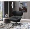 Coda 100% Top Grain Leather Swivel Chair Black - Abbyson Living ...