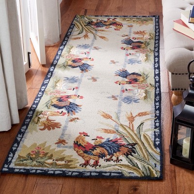 Ivory Floral Hand-Knotted Wool Area Rug 2'6" x 4'