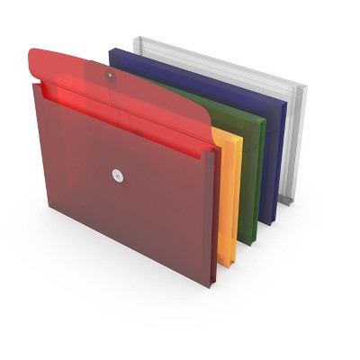 MyOfficeInnovations Poly Wallets Size-Opening Legal Size Assorted Colors 5/PK (10768) 380293