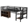 Whisen Twin Metal Loft Bed with Storage Cubby & Stairs for Kids, Safety Design - 4 of 4