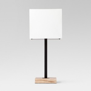 Wood Square Base Table Lamp Black Lamp Only - Project 62