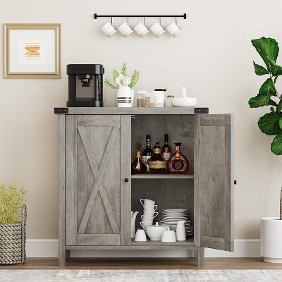 Farmhouse Buffet Cabinet Storage Cabinet with Doors and Shelves, Kitchen Buffets and Sideboards