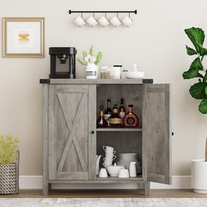 Farmhouse Buffet Cabinet Storage Cabinet with Doors and Shelves, Kitchen Buffets and Sideboards - 1 of 4