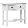 vidaXL Console Table BODO White 35.4 in.x13.6 in.x28.7 in. Solid Wood Pine - image 2 of 4