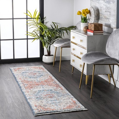 Sawyer Multicolor Vintage Transitional Synthetic Runner Rug