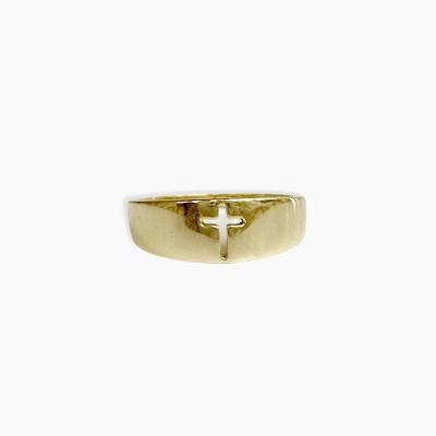 sanctuaire Cross Band Ring 14K Solid Gold