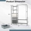 Tangkula Heavy Duty Metal Clothes Rack Freestanding Garment Rack w/ 6 Drawers & Shelves - 4 of 4