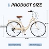 CAVINAS 24 Inch Steel Ladies Bicycle for Garden & Outdoor,Cruiser Bikes with Shimano 7-speed Shifter and Derailleur,Beige - 2 of 4