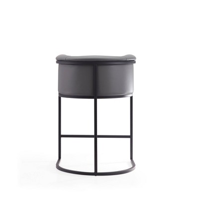 Cosmopolitan 33.8" Grey and Black Metal Counter Height Bar Stool
