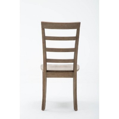 Barnwood Wire-Brush Compact 5-Piece Dining Set with Ladderback Chairs