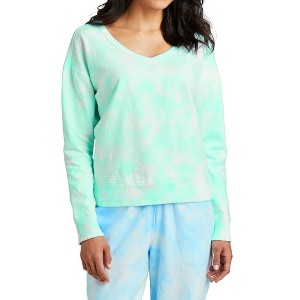 Mafoose Women's Long Sleeve Soft Beach Wash Cloud Tie-Dye Pattern V-Neck Sweatshirt - 1 of 4