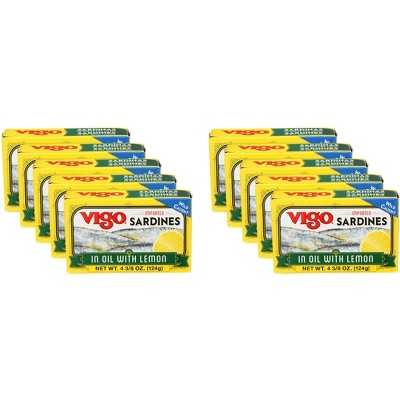 Vigo Sardine with Lemon - Case of 10 - 4.37 oz