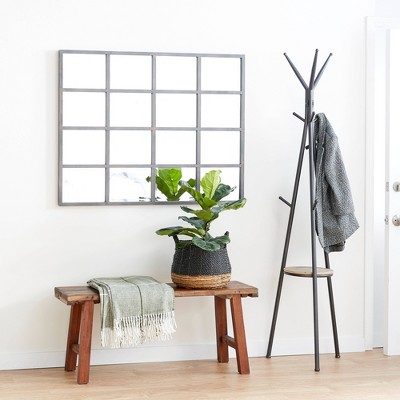 Black Window Pane Industrial Full-Length Wall Mirror 48"