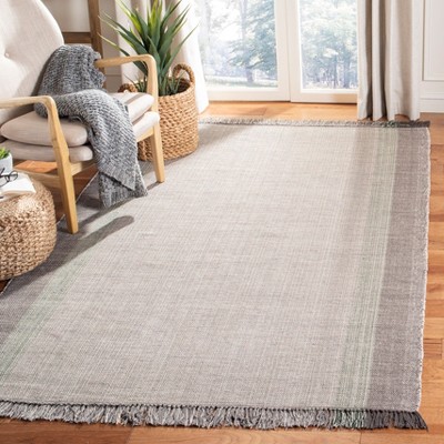 Montauk Green and Grey Handwoven Cotton Area Rug