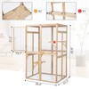 DOMETOUR Wooden Cat Catio Outdoor Cat Enclosure Cat House with Platforms, Sunshine Board, Hammock, Door, Kitten Cage - 2 of 4