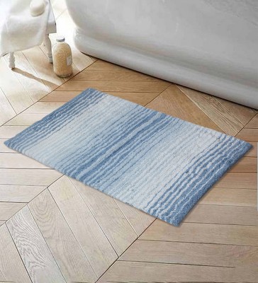 Home Weavers Inc Double Ruffle Collection 17 in. x 24 in. Beige Cotton Bath Rug, Linen