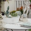 Slickblue Curved Rim Retro White Decorative Metal Bonsai Planter - 3 of 3