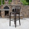 Emma and Oliver Commercial Grade 30"H Colorful Metal Indoor-Outdoor Vertical Slat Back Barstool - 2 of 4