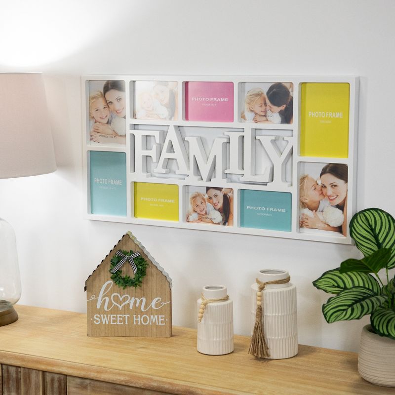 Northlight 28.75" White Multi-Size "Family" Collage Photo Picture Frame Wall Decoration, 3 of 8