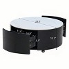 29.5" Black Round Coffee Table with Marble Top, 2 Drawers and Locking Casters for Modern Living Room -3irtyhousy - 4 of 4
