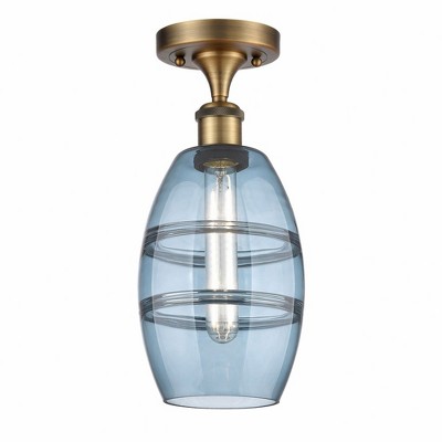 Vaz - 1 Light Semi-Flush Mount In Industrial Style-9.38 Inches Tall and 5.88 Inches Wide