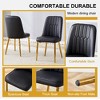 Lyngins Modern Armless Dining Chair Set of 4, PU Leather Kitchen Chair with Thickened Cushion, Living Room Chair with Golden Metal Legs - 4 of 4