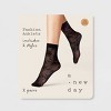 Women's Floral Sheer 2pk Anklet Socks - A New Day™ Black/Ivory One Size Fits Most - image 3 of 3