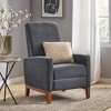Fabric Push-Back Club Recliner with Rubberwood Legs and Contemporary Design - 4 of 4