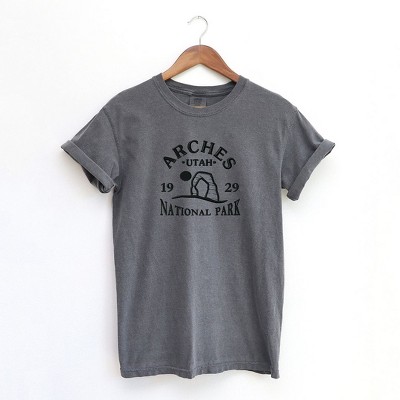 Simply Sage Market Women's Embroiderd Utah Arches Short Sleeve Garment Dyed Tee