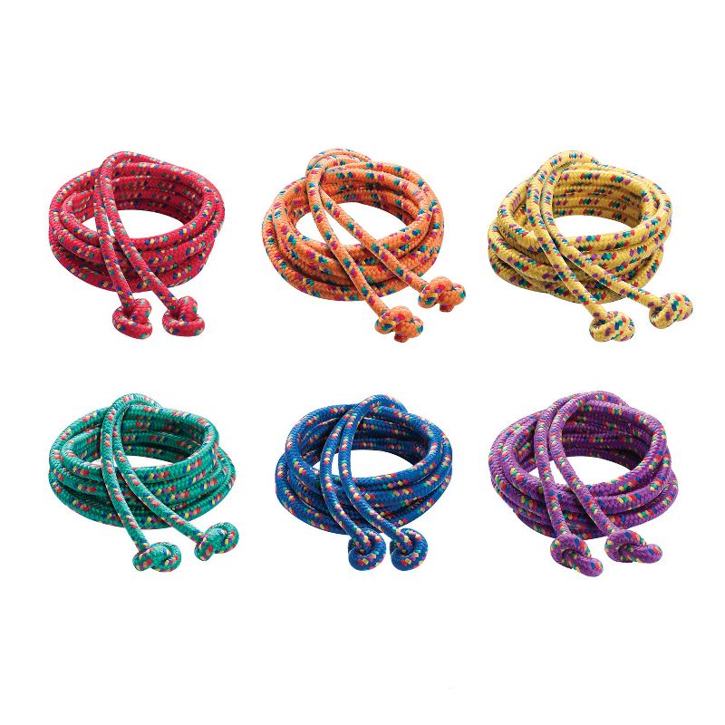 Champion Sports Braided Nylon Jump Rope, Assorted Colors, 8' Length, Pack of 6, 2 of 9