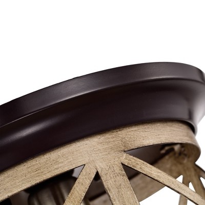 Bronze and Briarwood Farmhouse Drum Flush Mount Ceiling Light