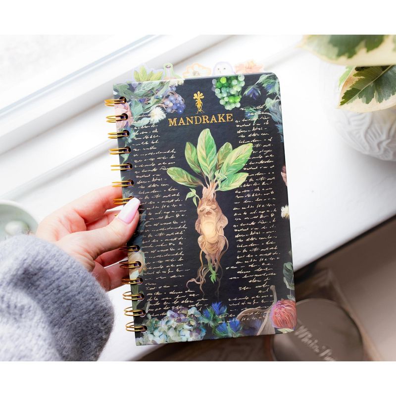 Silver Buffalo Harry Potter Mandrake Floral 5-Tab Spiral Notebook Journal, 5 of 8