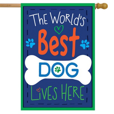 World's Best Dog Double-Sided Patriotic Garden Flag 28" x 40"