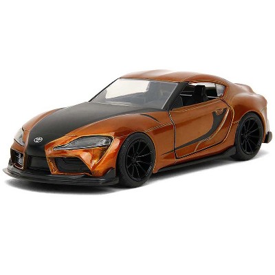 2020 Toyota Supra Orange Metallic with Black Stripes "F9" (2021) Movie "Fast & Furious" Series 1/32 Diecast Model Car by Jada