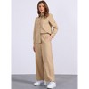 Allegra K Women's Linen Set Button Down Shirt and Drawstring Wide Leg Pants Casual Outfits 2 Pcs - 3 of 4