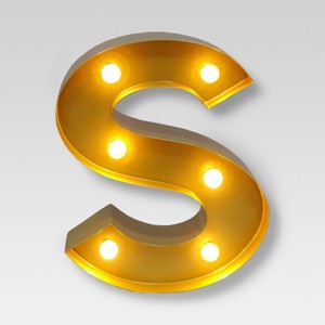 Marquee Letter Light Brass S - Threshold , Size: Small, Gold