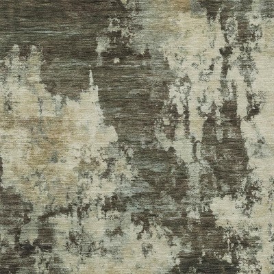 HomeRoots 8' X 10' Brown And Beige Abstract Washable Indoor Outdoor Area Rug