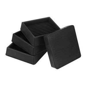 Unique Bargains Square Rubber Anti Slide Furniture Coasters Cups for Sofa Chair 4 Pcs - 1 of 4