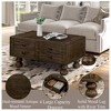 Sapphtopaz Coffee Table Home Decor Wood Rectangular Coffee Table with Rivet Decoration Legs and 4 Drawers for Living Room, Home Small Space - 2 of 4