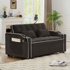 54.7'' Velvet Foldable Recliner Double Seat Sleeper Sofa with USB Port, Side Pockets, and Adjustable Backrest - 2 of 4