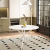 NicBex Modern Round Dining Table with Two Piece Removable Top and Cross Leg,Off-White/Black/White - 2 of 4