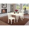 HomeStock 3-Piece Linen White Finish Solid Wood Top With Dropleaf Dining Table Set - 2 of 4