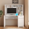 Vynxaria Computer Desk with Hutch & Bookshelf, Lockable Drawer, AC Outlets & USB Ports for Home Office Study - 2 of 4