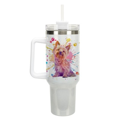 100 North Aquarius Zodiac Astrology Star Sign Wrap-Around 40 Oz. Stainless Steel Water Bottle Coffee Mug, Spill & Leak Resistant, Travel Tumbler with
