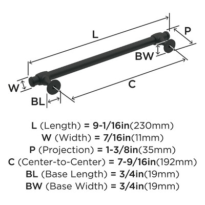 Matte Black Traditional Cabinet Drawer Pull with Mounting Hardware