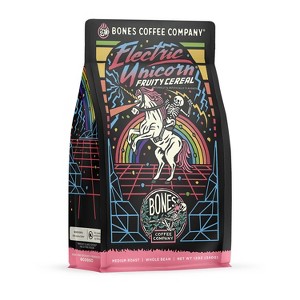 Bones Coffee Company Electric Unicorn Whole Coffee Beans Fruity Cereal Flavor 12 oz Medium Roast (Whole Bean) - 1 of 4
