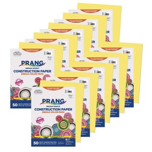 Prang Construction Paper, Medium Weight, Yellow, 9" x 12", 50 Sheets Per Pack, 10 Packs - 1 of 4