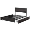 Bed Frame with Charging Station, Industrial Design Platform Bed Frame with Headboard and Metal Slated Frame - 4 of 4
